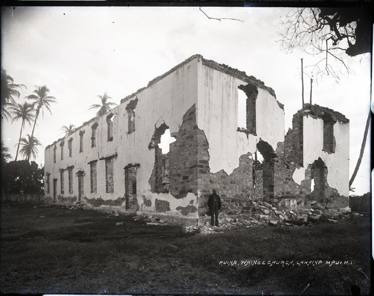 Wainee Church in about 1893, after fire.